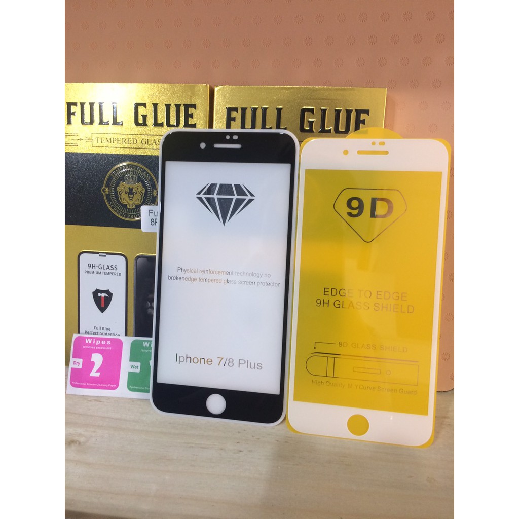 Dán Kính Cường Lực 9D Full Màn (Tặng Ốp Lưng Dẻo Trong Suốt) Cho IP 7Plus /8Plus