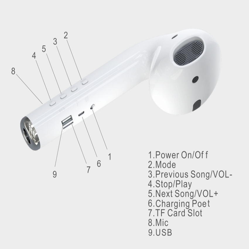 Tai nghe/Loa Airpod bluetooth khổng lồ MK-101- Mango House shop- Không dây, âm thanh cực chuẩn, chống mốc, chống xước, Tích hợp đa chức năng- Tặng kèm khăn tay- Loa bluetooth, Tai nghe không dây, Loa bluetooh, Airpods