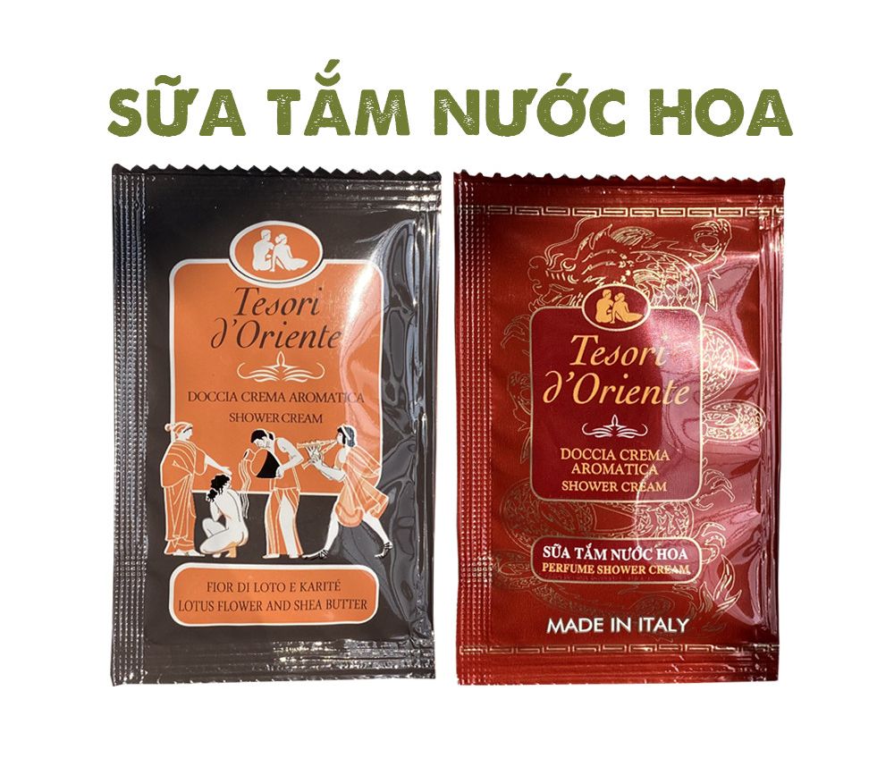 Combo 12 gói sữa tắm nước hoa tesori d’oriente sữa tắm dưỡng da italy gói 6ml