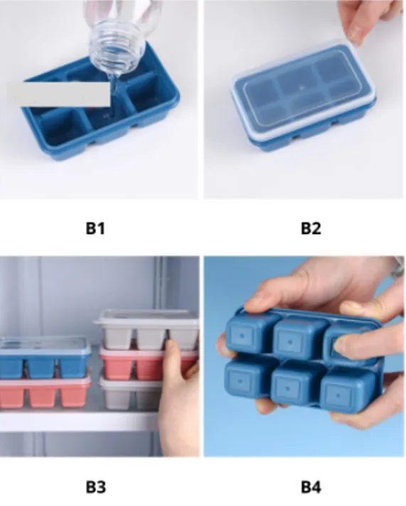 Khay Đá 6 Ô Silicone Có Nắp Đậy