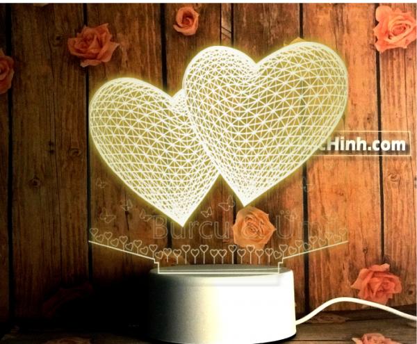 ĐÈN LED 3D TÌNH YÊU  - LÀM QUÀ TẶNG CHO NGƯỜI THÂN - TRANG TRÍ ĐỂ BÀN, ĐÈN NGỦ...