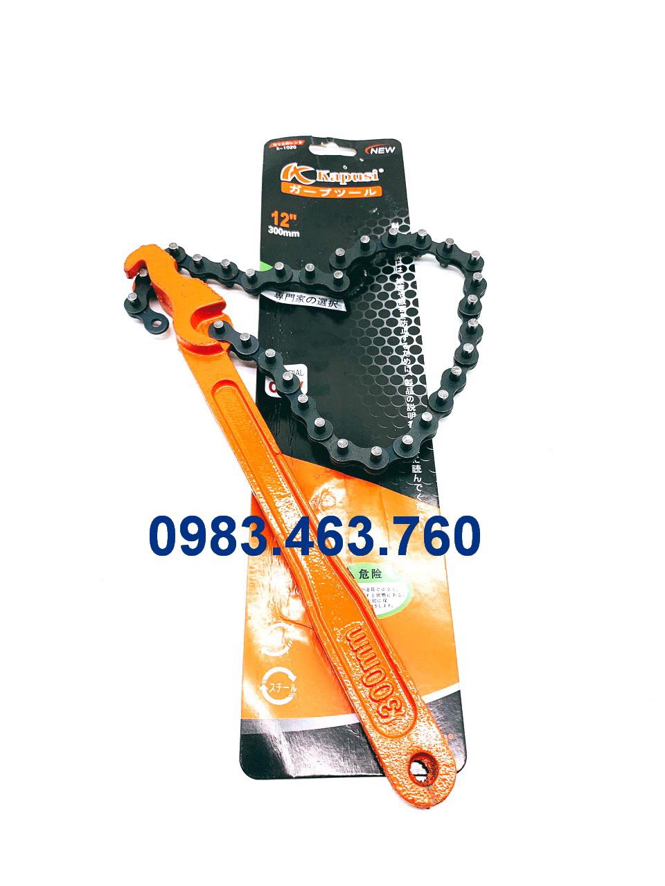 CẢO ( CỜ LÊ) MỞ LỌC DẦU NHỚT BẰNG DÂY XÍCH KAPUSI 12 INCH