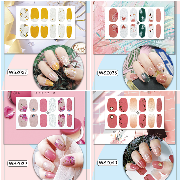[HCM]Bộ dán móng tay nail sticker gồm 12 móng không thấm nước có độ đàn hồi tốt Phần 2 WSZ