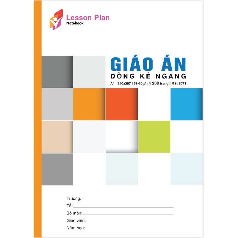 Combo 5 vở giáo án kẻ ngang hải tiến 200/300 trang - giáo án 4 ôly hải tiến