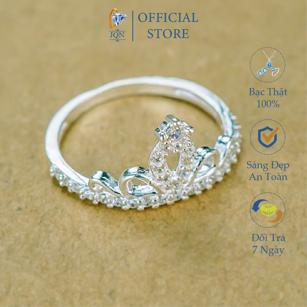 Nhẫn nữ bạc jqn nhẫn vương miện n20 chất liệu bạc ta