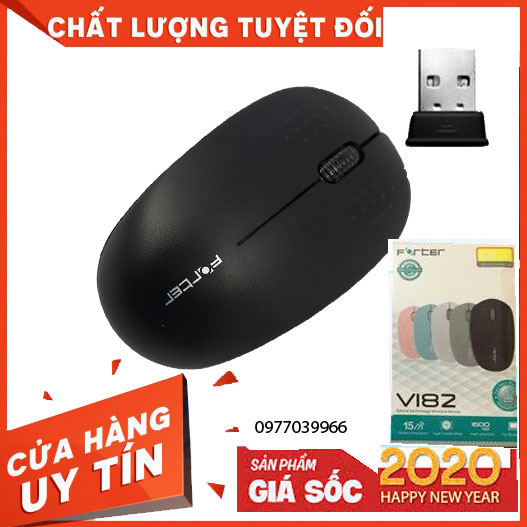 Chuột không dây FORTER V182 ( màu đen )+pin AA