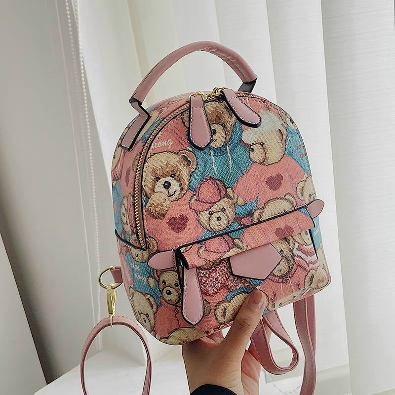 Ba Lô Da Mềm Mini Hình Gấu Dễ Thương Cho Nữ SIZE 20CM