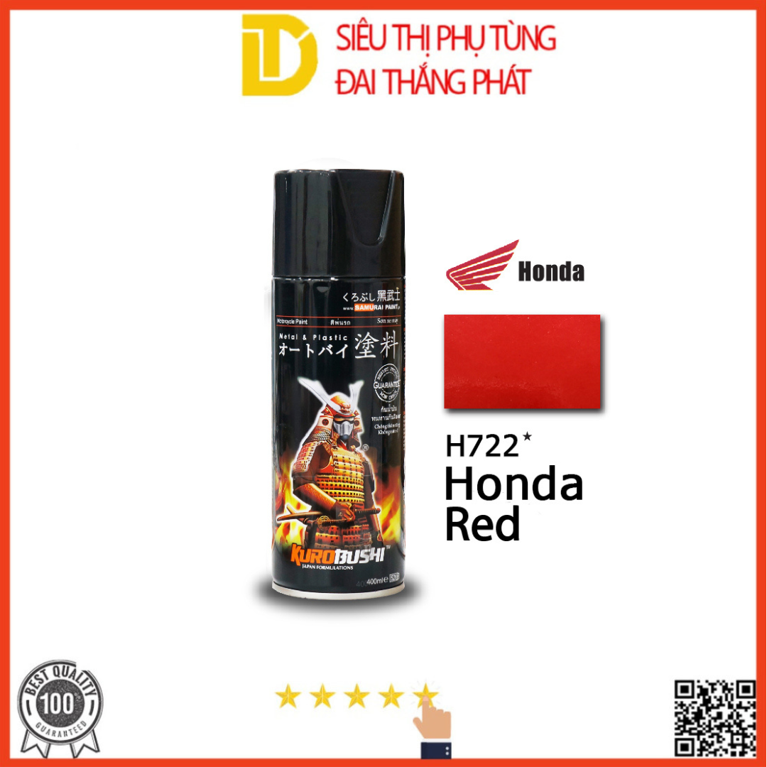 Sơn samurai sơn xịt xe máy h722* - màu đỏ honda
