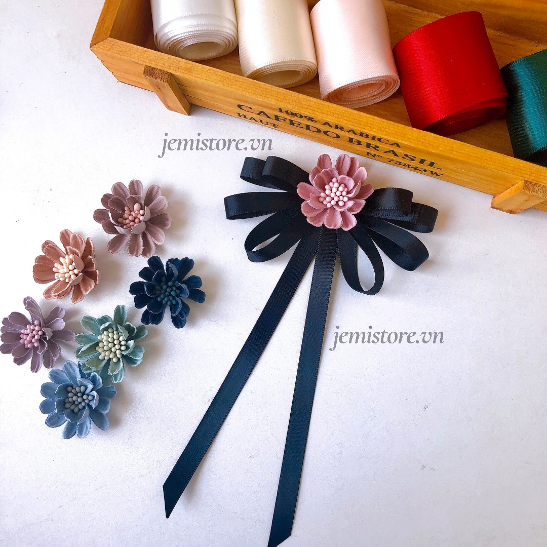Nơ cài áo - Tag cài cổ áo sơ mi nữ handmade