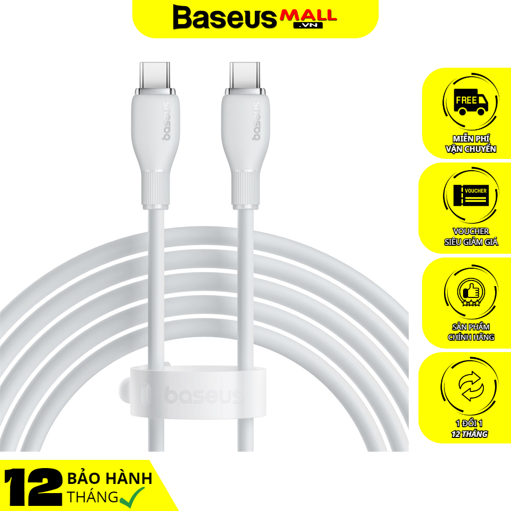 Cáp Sạc Baseus Pudding 100W Type-C to Type-C | Chip E-Marker, Dẻo Dai Chống Gãy