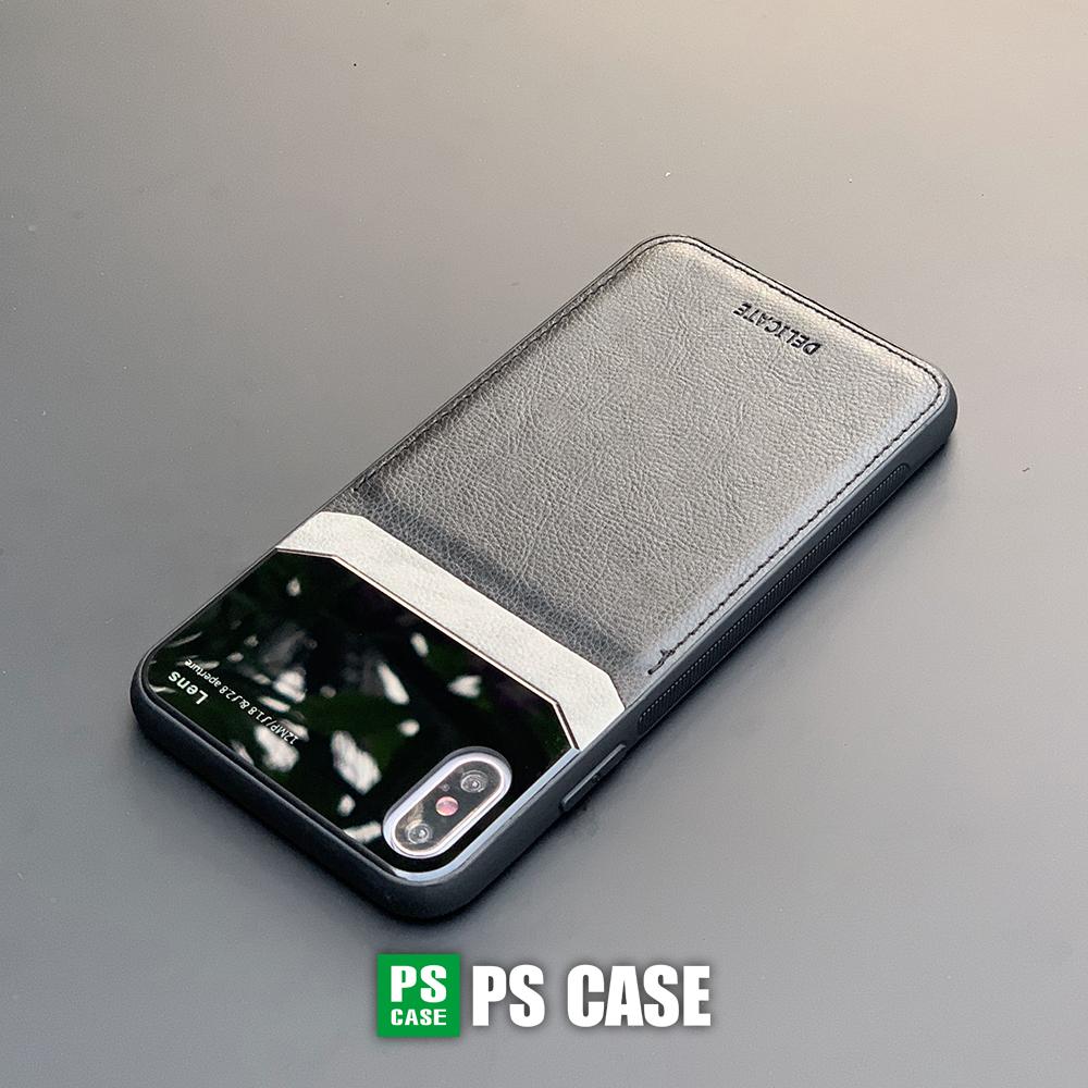 Ốp lưng da kính cao cấp dành cho iPhone X / iPhone XS - Màu đen - PS Case Phân Phối