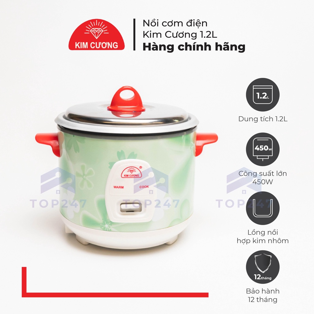 Nồi Cơm Điện Kim Cương 1.2 Lít - Nắp Rời [Bảo Hành Chính Hãng 12 Tháng]