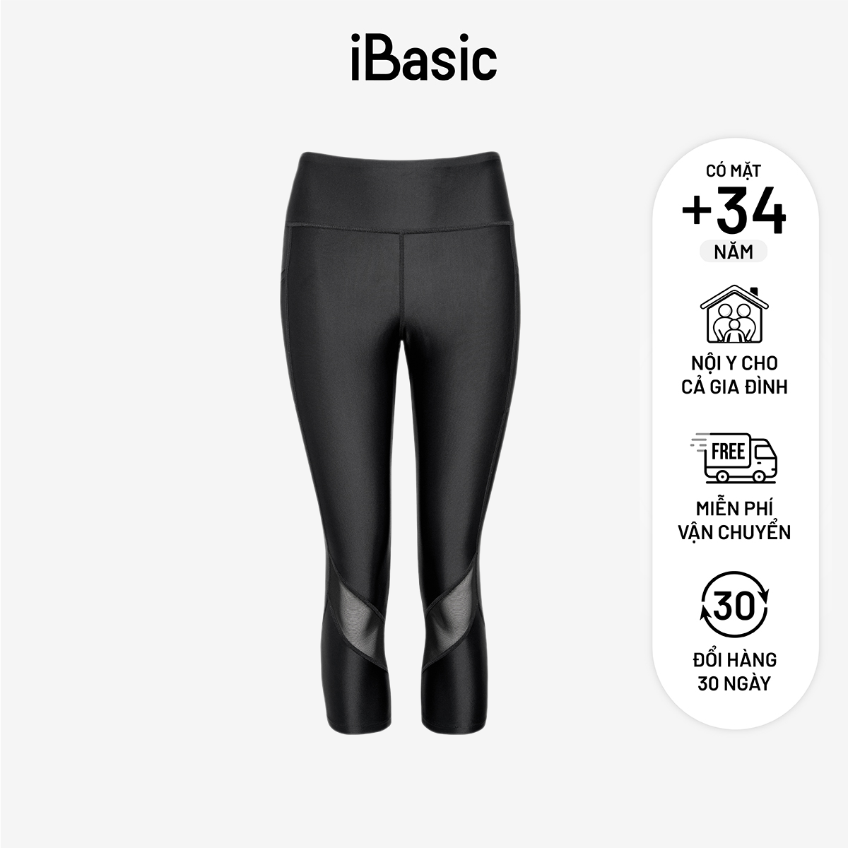 Quần thể thao iBasic legging dáng lửng pickleball iBX IBX062P
