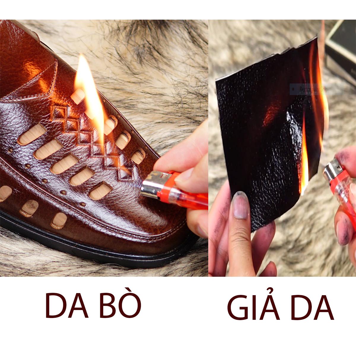 giày hè nam DA BÒ THẬT thoáng mát - BH 1 NĂM