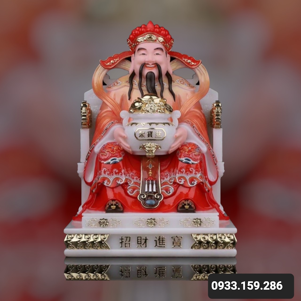 Ông thần tiền đá mẫu mới 12in cao 30 cm