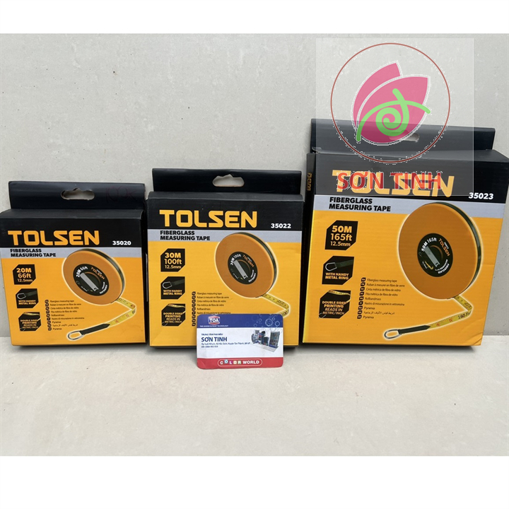 Thước dây cuộn 20m 30m 50m tolsen 35020 35022 35023 fibreglass measuring tape