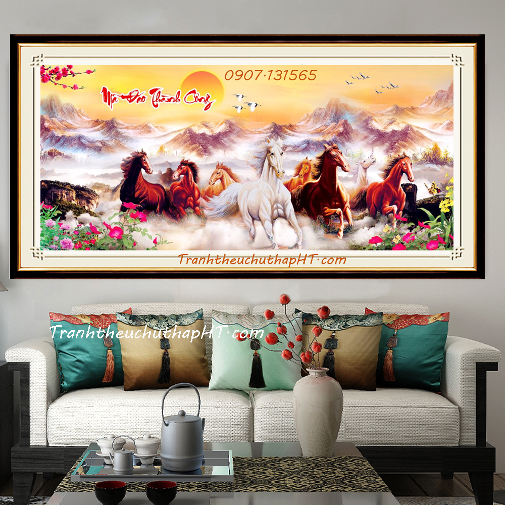 Tranh đính đá Mã đáo thành công VS485: 120*65cm - (tự đính)