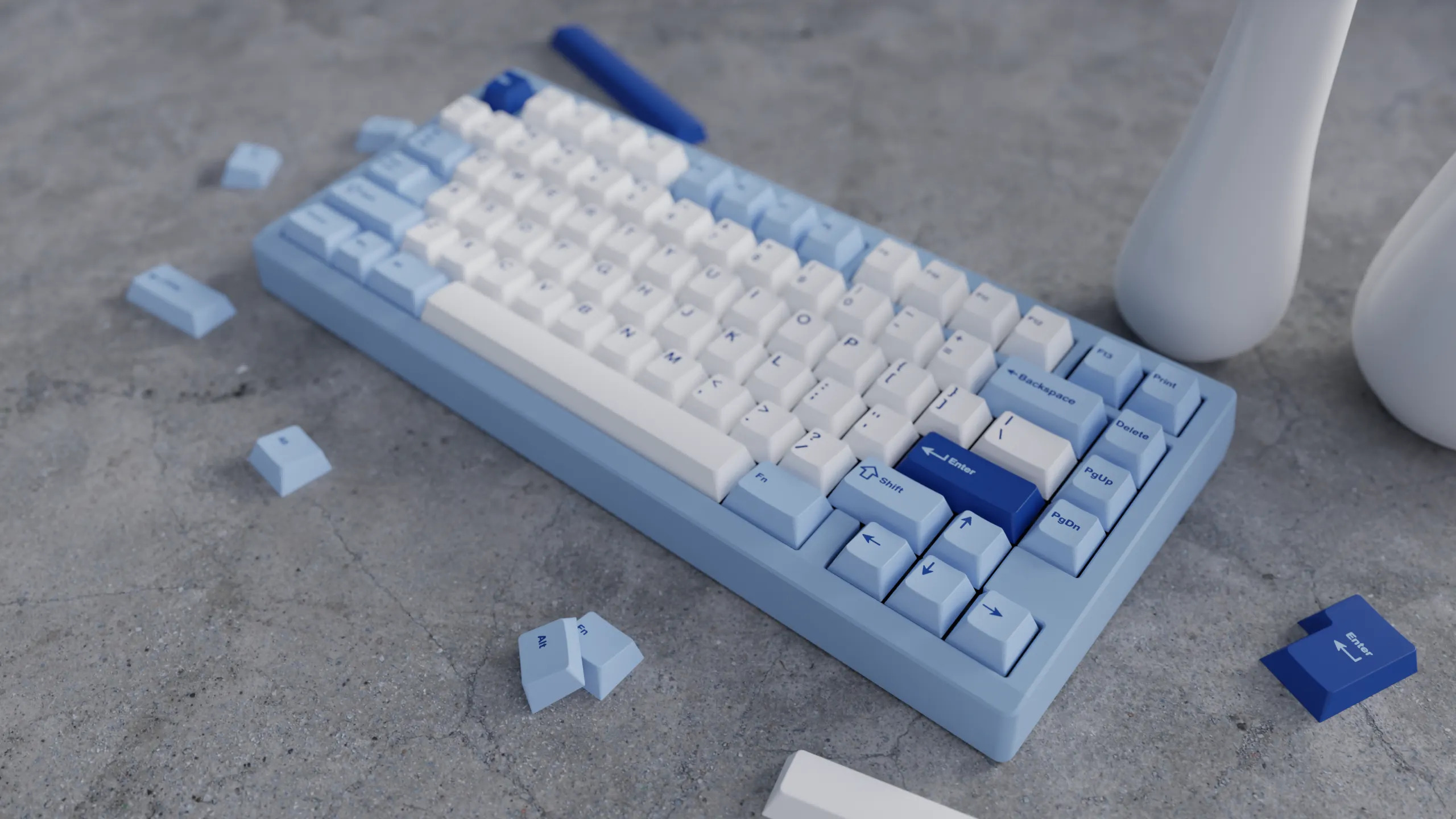 Bộ Nút Bàn Phím Cơ | Keycap Cherry WS Blue Oasis | PBT Doubleshot