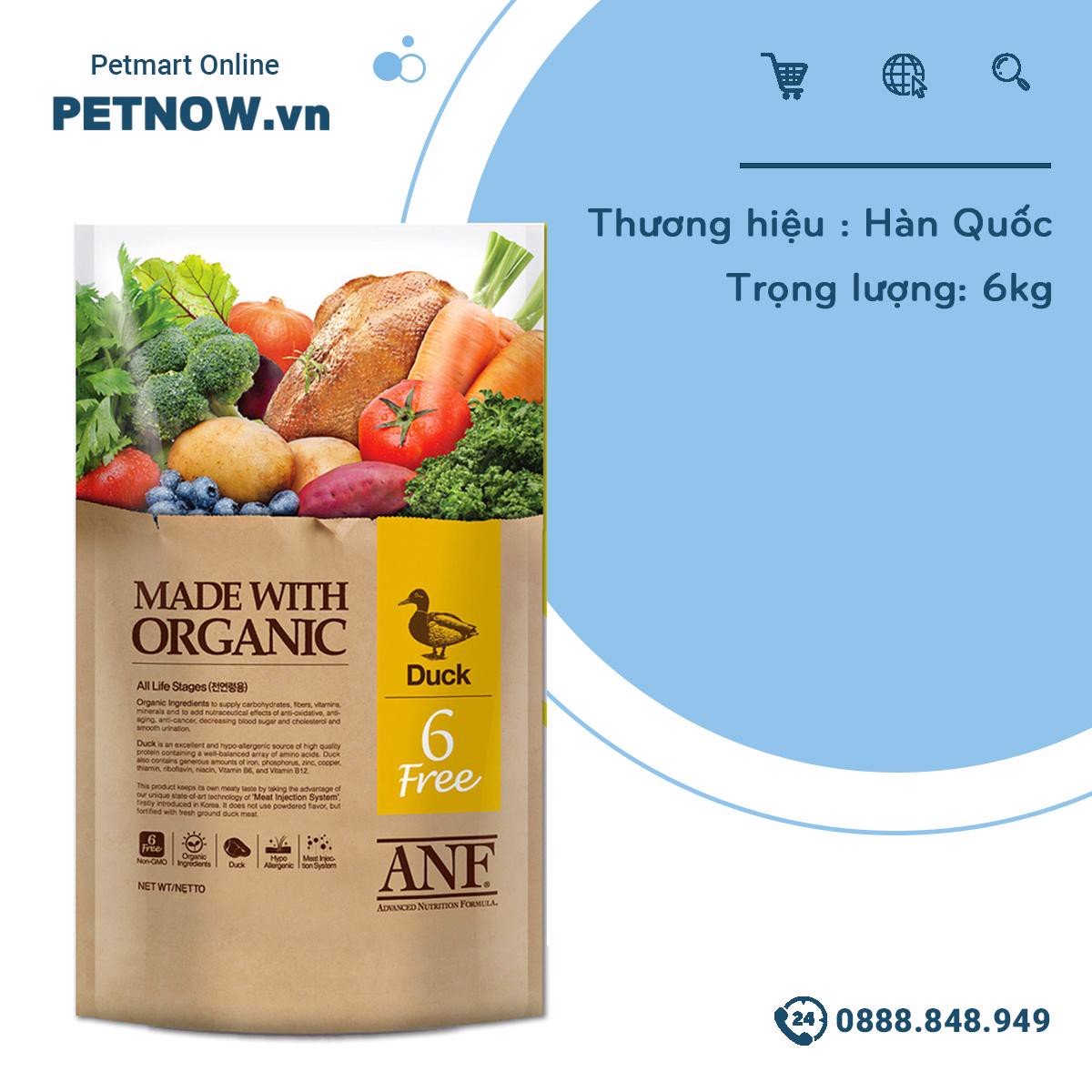 Thức ăn chó ANF 6Free Vị Thịt Vịt 6kg - Duck