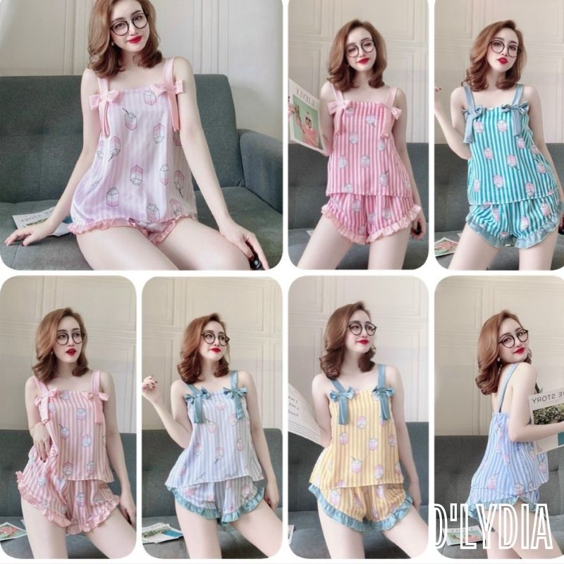 Đồ bộ nữ mặc nhà lụa satin cao cấp D'LYDIA DN03