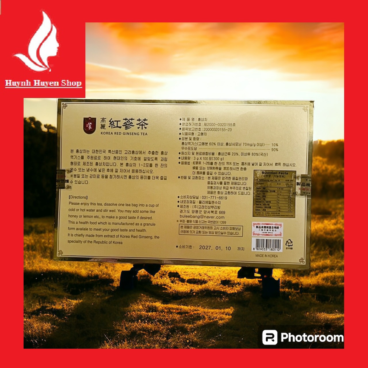 [Auth-Giá Sỉ] Trà sâm Hàn Quốc Korean Ginseng Tea Hàn Quốc hộp (100 gói*3g)