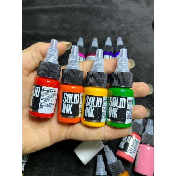 Mực xăm chính hãng Solid 15ml [Tặng quà + Freeship]  Độ ăn màu cao- Chất lượng