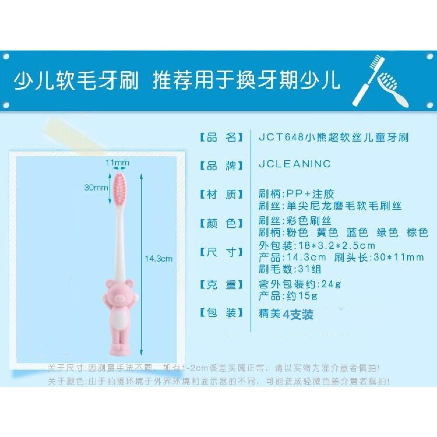 Sét 4 bàn chải hình gấu cho bé
