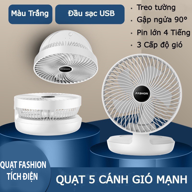Quạt tích điện gấp gọn, quạt tích điện cao cấp fashion pin trâu, 3 cấp độ gió, quạt mini treo tường, quạt sạc điện mini đa năng, quạt mini tích điện để bàn, quạt tich điên mini, quat sac điện mini