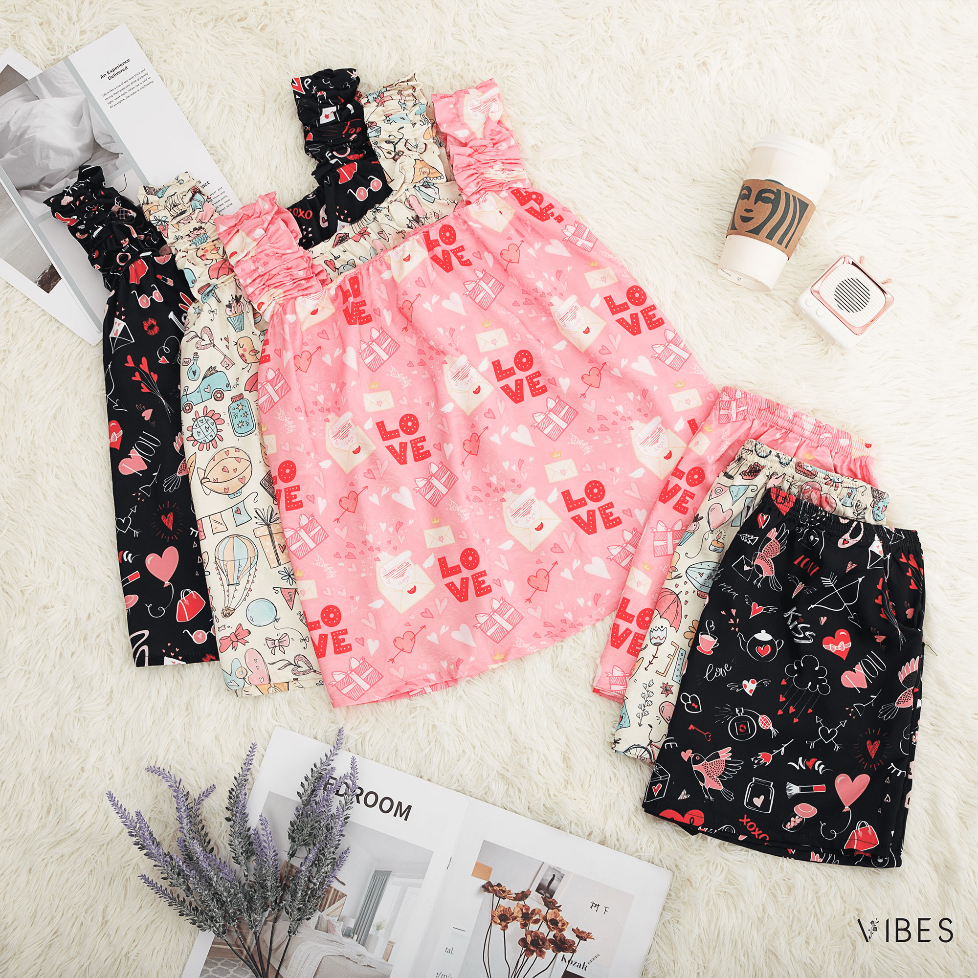 VIBES Đồ bộ 2 dây bản to Adore Straps Set