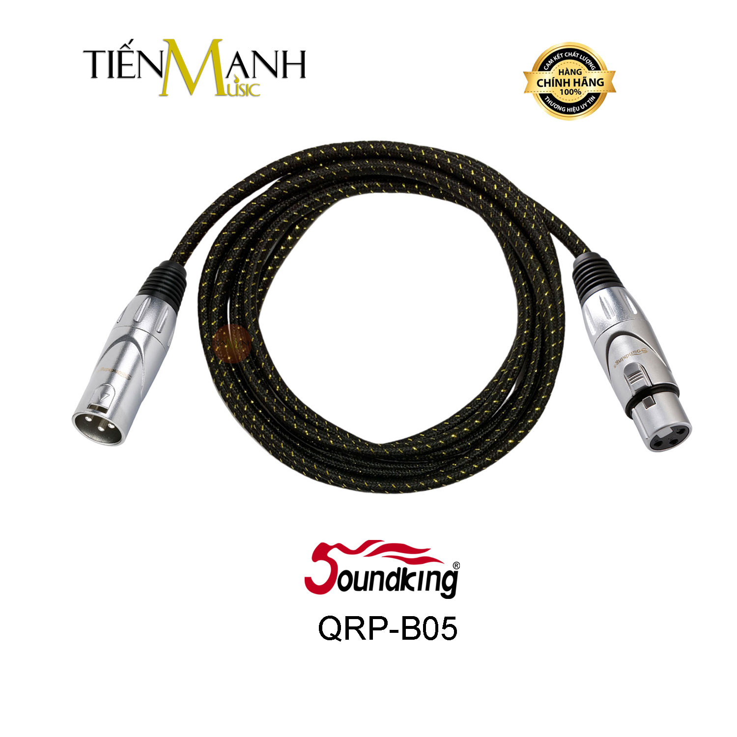 Dây cáp micro soundking 2 đầu canon xlr 1m, 1.5m, 2m, 3m cable đực sang cái qrp-b05, qrp-b07 xlr3f to xlr3m