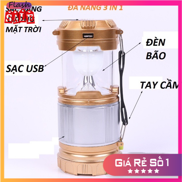 Đèn Tích điện. đèn bão siêu sáng tiện lợi 4 trong 1. đèn rút tích điện năng lượng mặt trời loại to có chỗ cắm sạc điện thoại tiện dụng