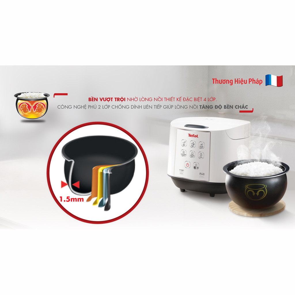 Nồi cơm điện tử Tefal 1.8 lít RK732168