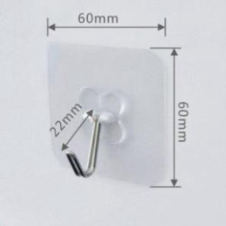 Set 2 móc dán tường trong suốt chịu lực tốt