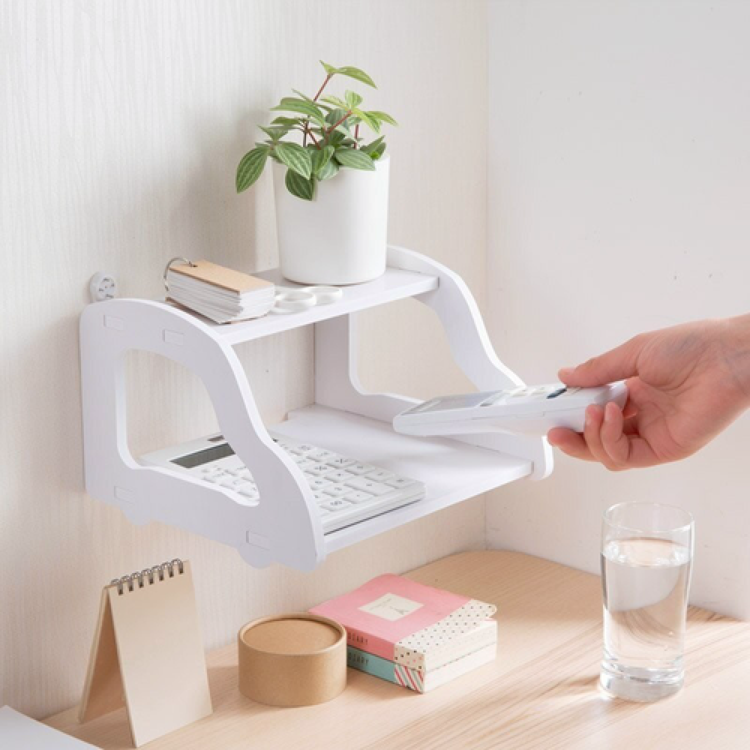 Kệ trang trí mini 2 tầng để modem wifi siêu tiện lợi
