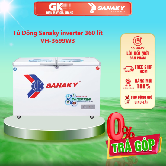Tủ Đông Sanaky inverter 360 lít VH-3699W3 - GIAO TOÀN QUỐC - FREESHIP HCM