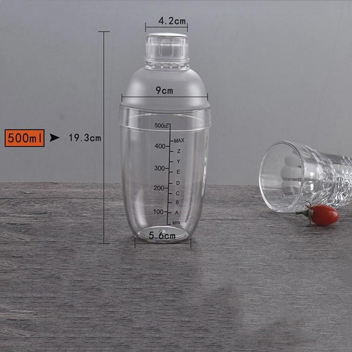 Shaker 530ml vạch đen loại tốt