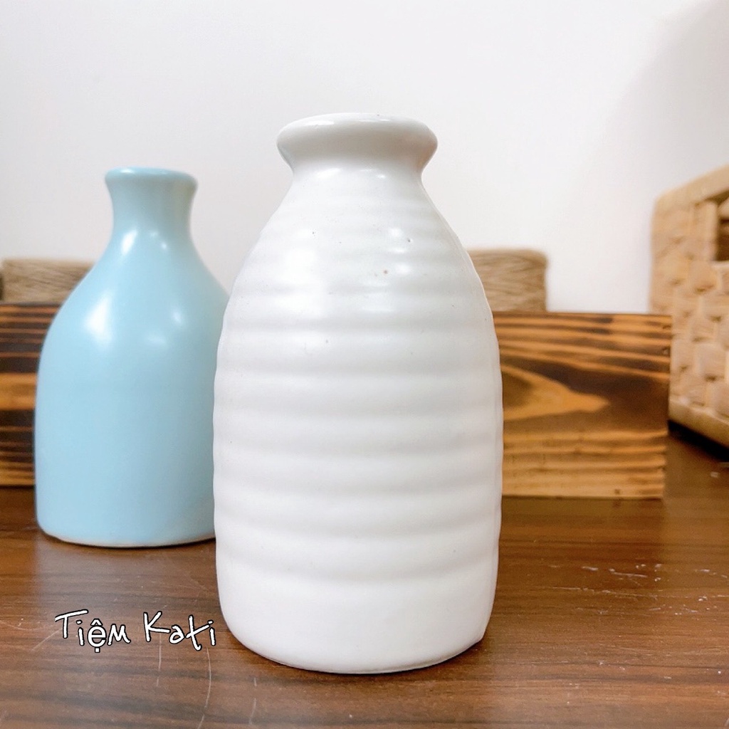 BÌNH GỐM - lọ hoa MINI - decor - gốm sứ bát tràng- hoa khô