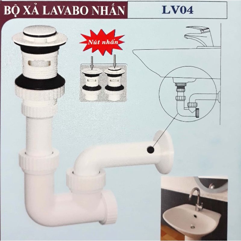 LV04 - bộ xả lavabo nhấn  (không xi)