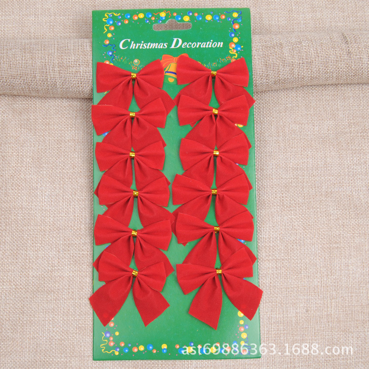 Bộ 12 nơ trang trí giáng sinh, trang trí cây thông noel