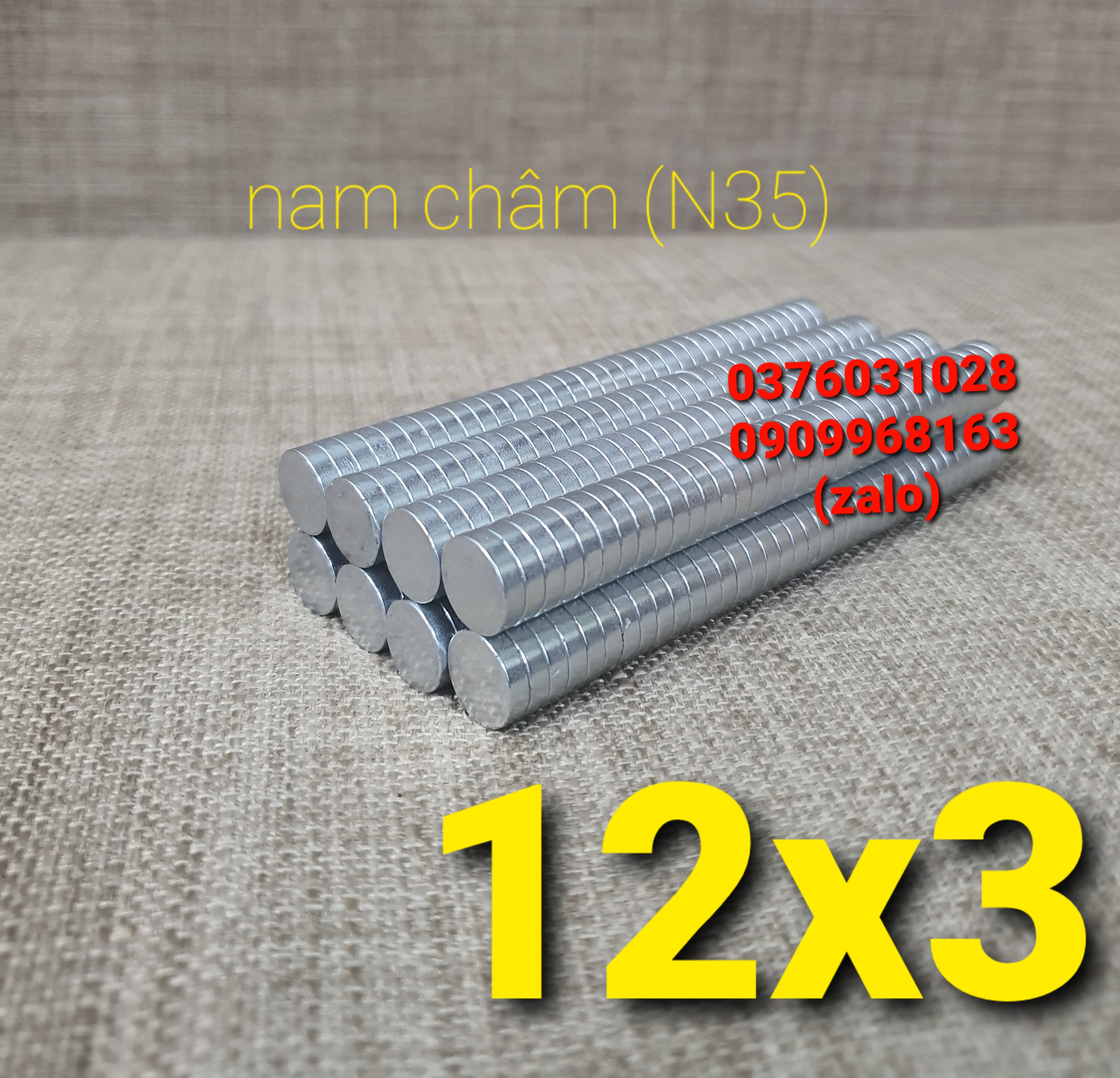 [HCM]Nam châm vĩnh cửu (N35) 12x3 (hộp 20 viên)