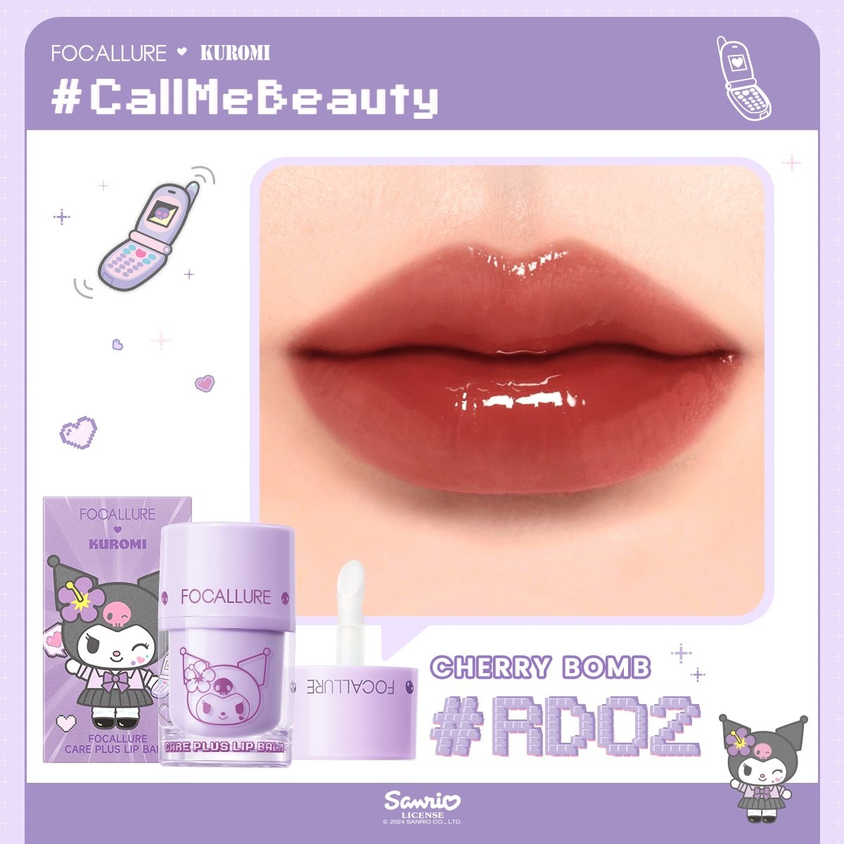 [FOCALLURE x Sanrio] Son Thạch Dưỡng Môi Căng Bóng 4.5g