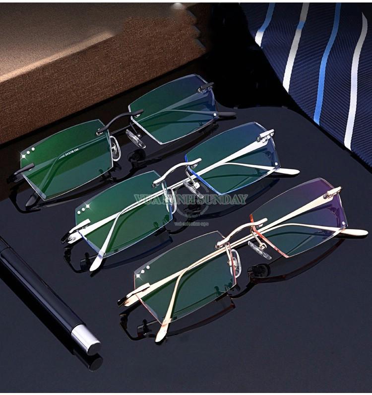 Gọng kính cận không viền càng lá dừa V41