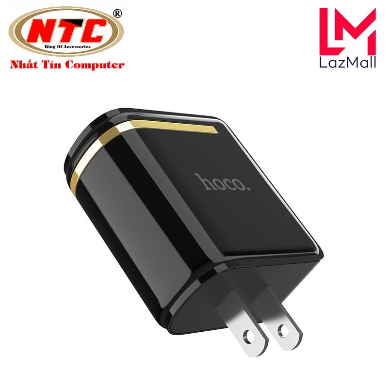 Cốc sạc 2 cổng Hoco C39 US - MAX 5V-2.4A (12W) - màn hình LCD hiển thị điện áp