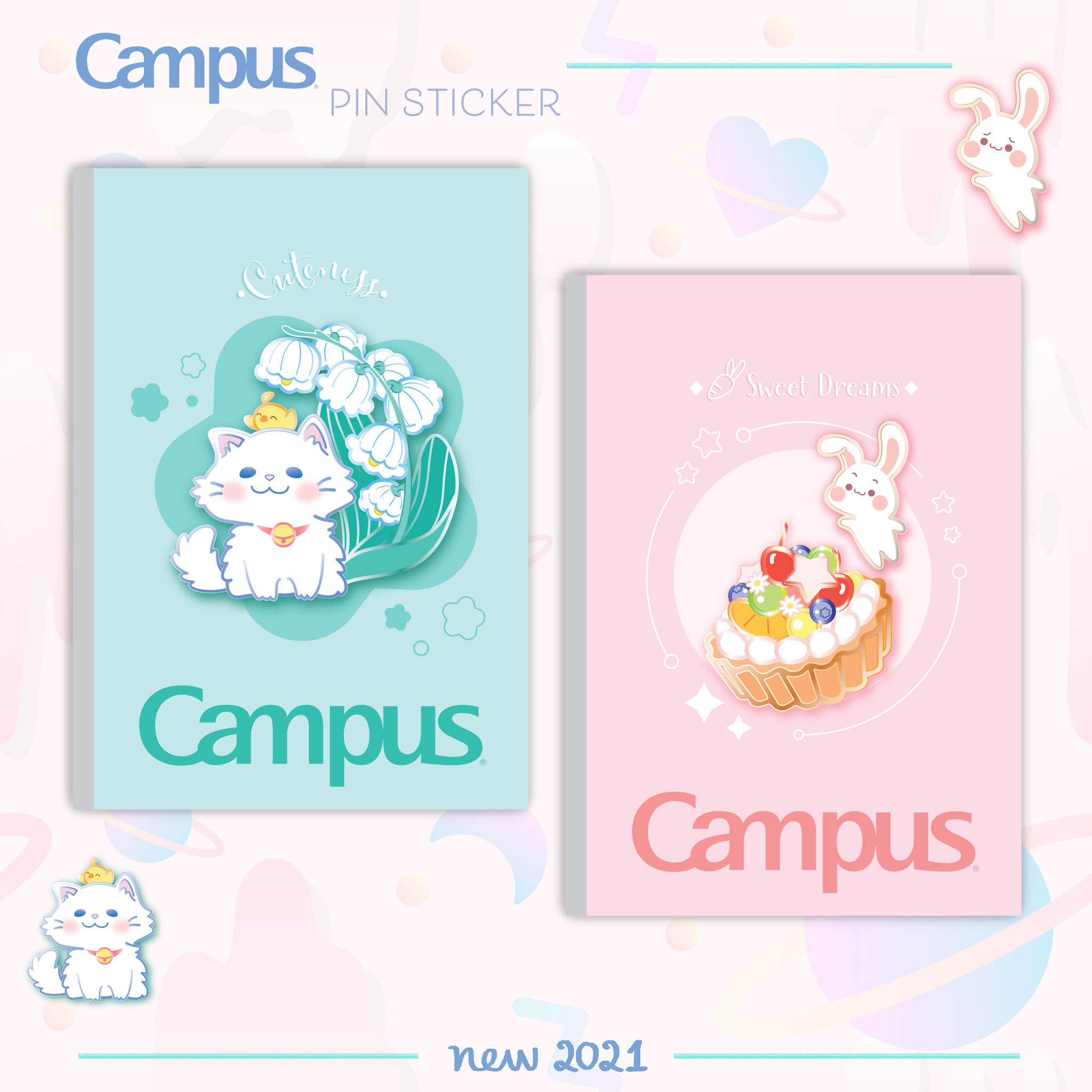 [Mẫu mới] Lốc 10 Vở KN Campus Pin Sticker 120 trang