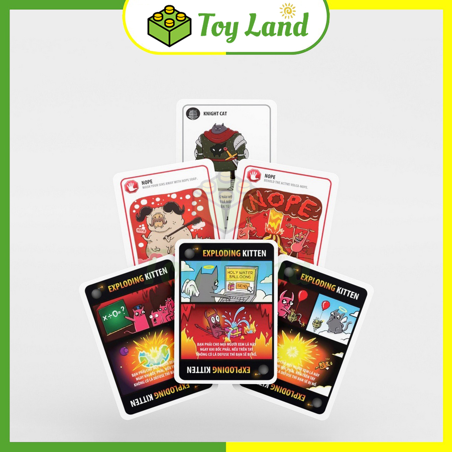 [Hộp Trắng Đỏ] Bài Mèo Nổ Good Vs Evil Exploding Kittens Boardgame 65 Lá Chất Giấy Dày Chống Nước Đồ Chơi Trẻ Em Trí Tuệ