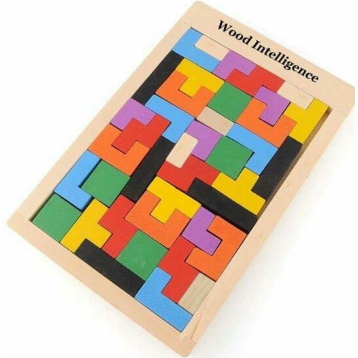 Đồ Chơi Gỗ - Xếp Hình Tetris Mầu Sắc
