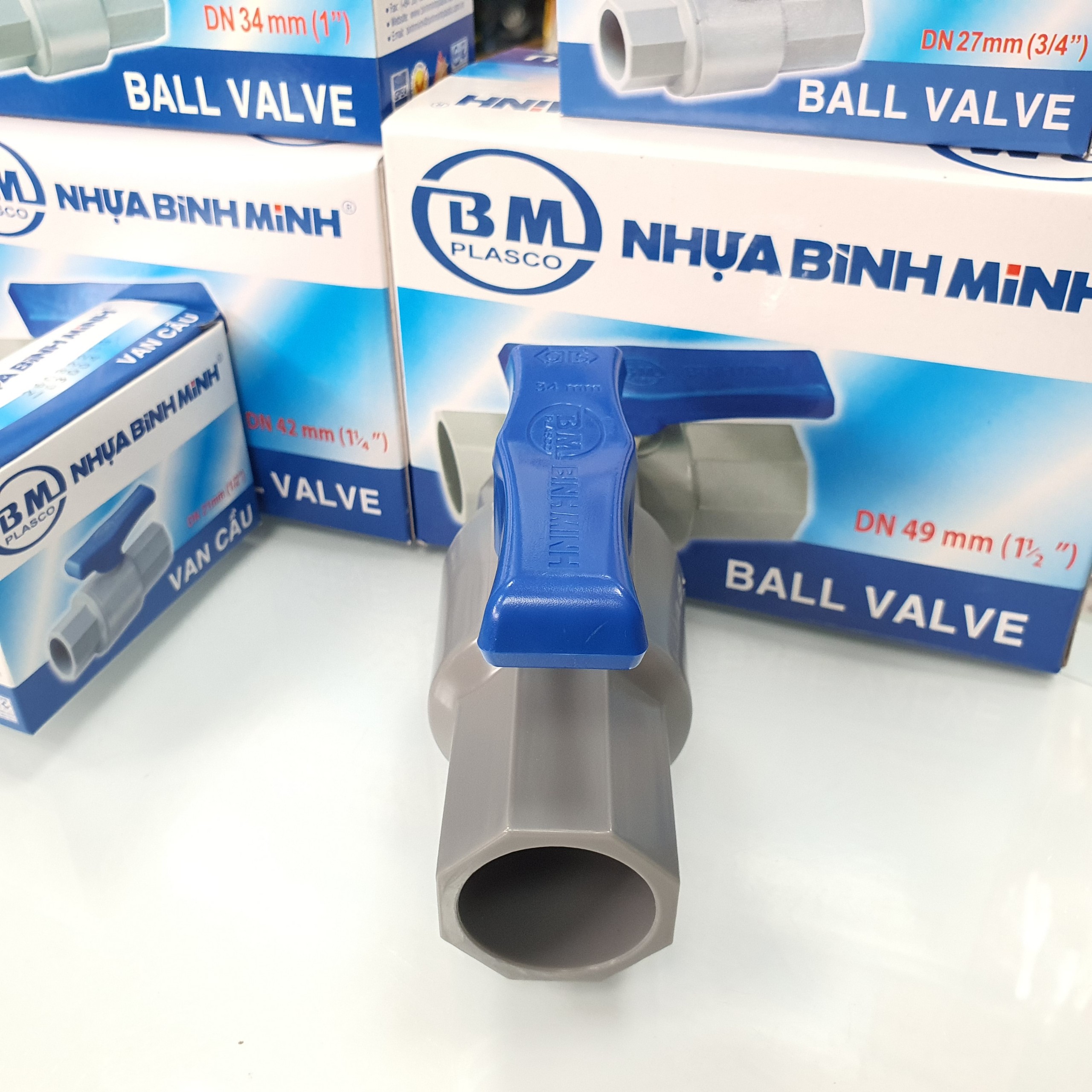 Van nước Bình Minh phi 21 phi 27 phi 34 phi 42 phi 49 van cầu van bi nhựa