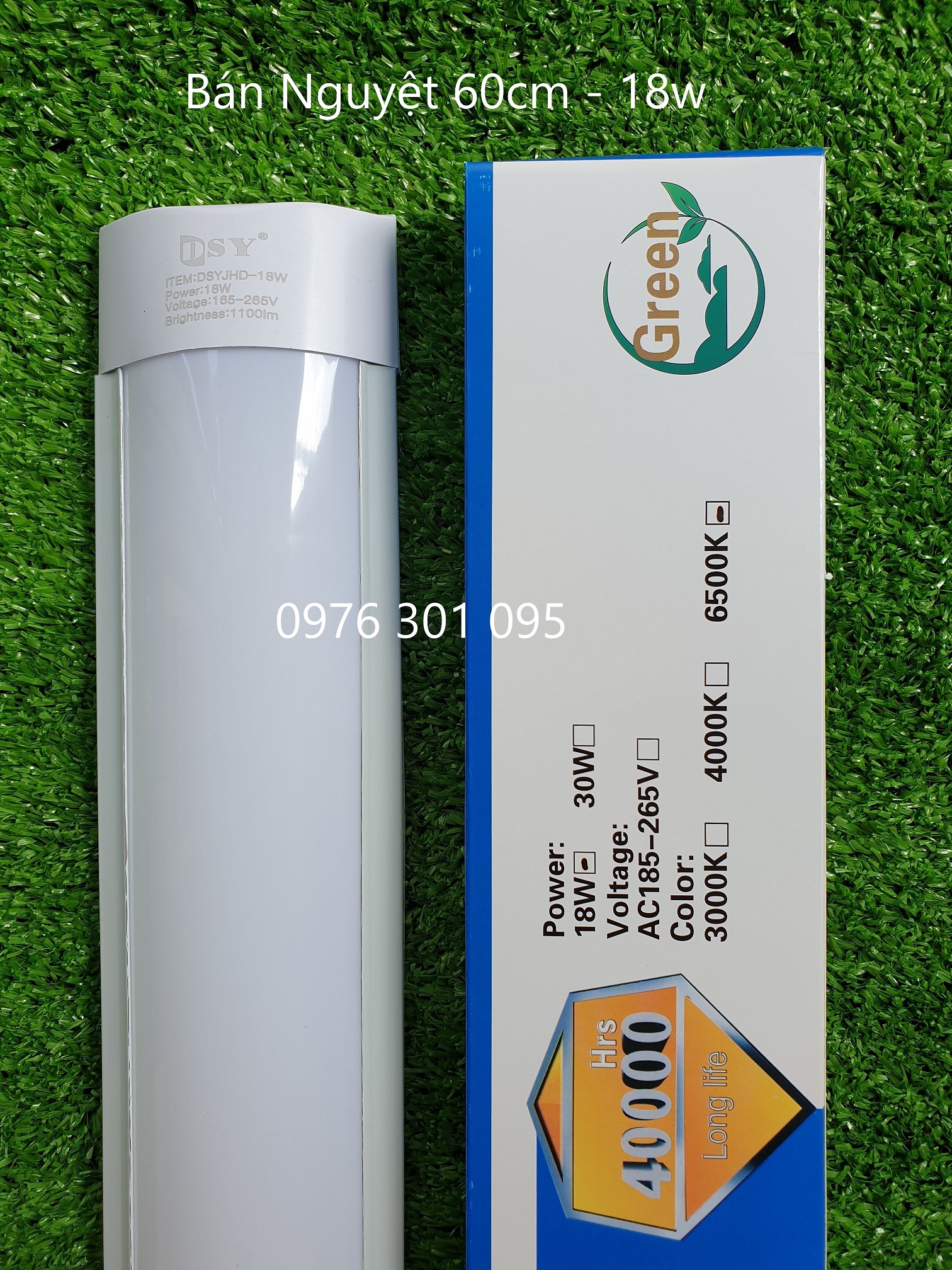Đèn led bán nguyệt đầu vuông 60cm - 30w