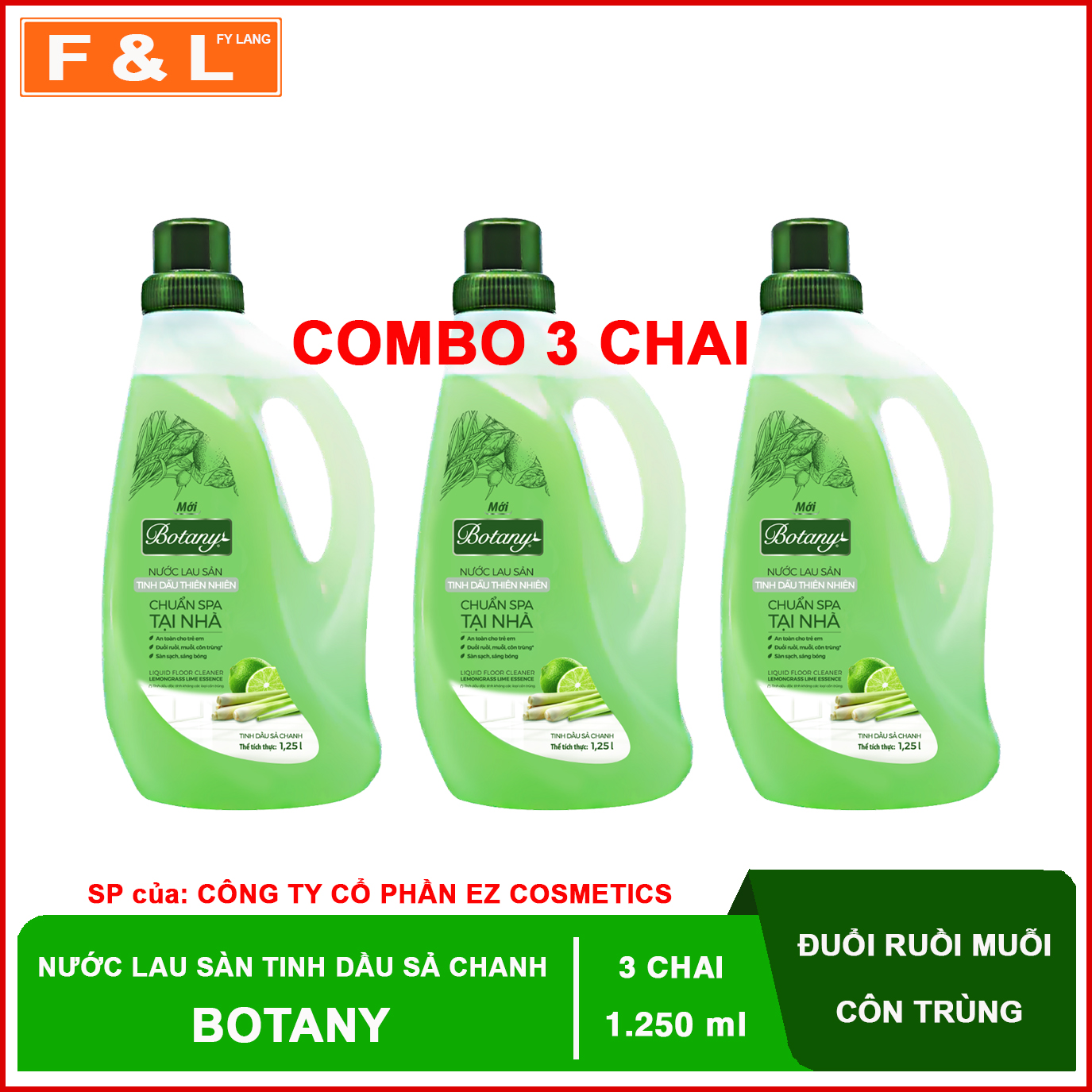Nước Lau sàn Botany - tinh dầu sả chanh