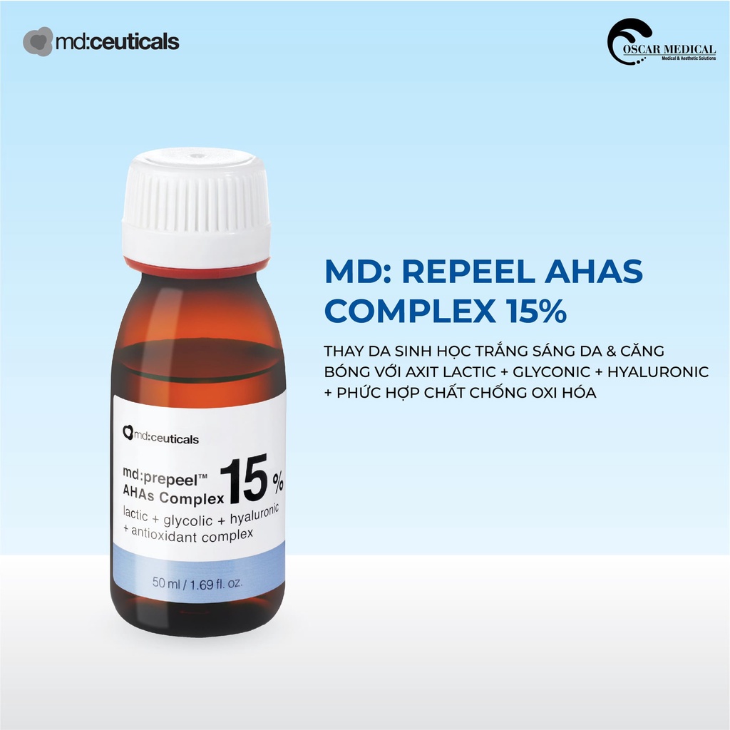 Peel Trắng Sáng Căng Bóng Da Md:ceuticals Md Prepeel AHAs Complex 15% 50ml